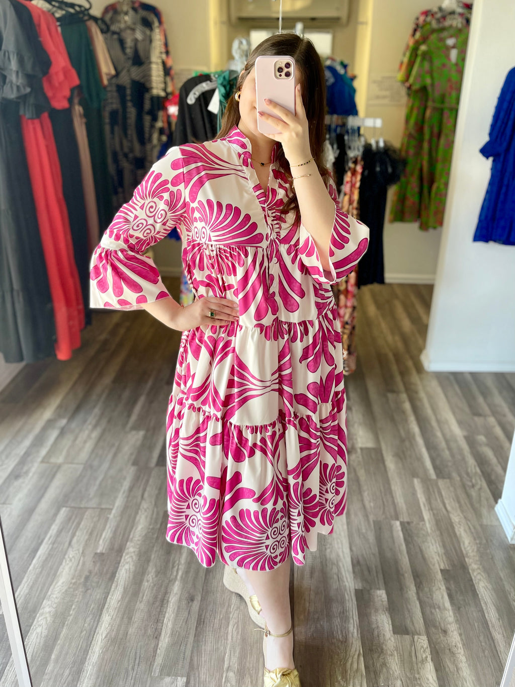 Print Magenta Dress