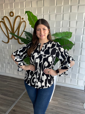 B & W Print Top